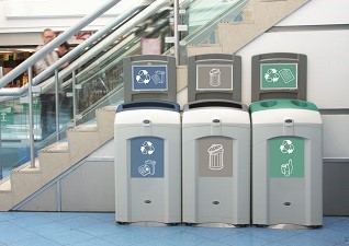 Nexus® 100 afvalscheidingsbakken voor algemeen afval en gemengde recycling