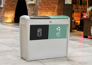 Nexus® Evolution duo afvalscheidingsbak 160 liter voor afval en glas