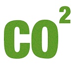 Groen CO2-symbool op een witte achtergrond