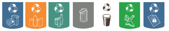 Standaard kleurenschema's en afbeeldingen voor recycling