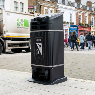 Glasdon Jubilee&trade; City 100 afvalbak Ontworpen om het inzamelen van afval gemakkelijker te maken