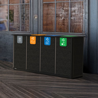 Origin&trade; Infinity Quad 280 liter recyclingstation 4 Afvalstromen