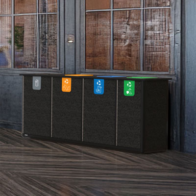 Origin&trade; Infinity Quad 400 liter recyclingstation 4 Afvalstromen