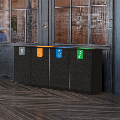 Origin&trade; Infinity Quad 440 liter recyclingstation 4 Afvalstromen