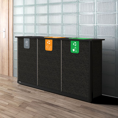 Origin&trade; Infinity Trio 210 liter Slimline recyclingstation 3 Afvalstromen