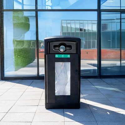 Origin™ Insight 110 transparante afvalscheidingsbak Gemaakt van gerecycled materiaal
